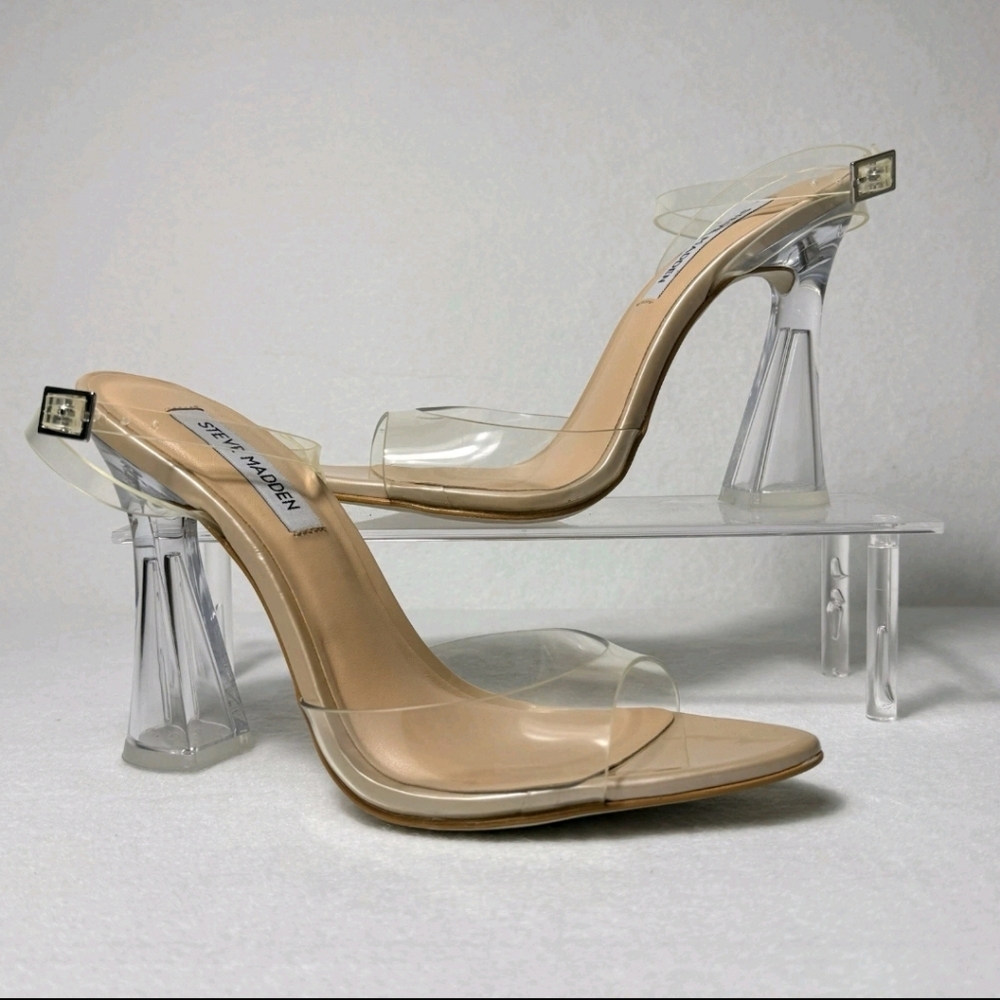 STEVE MADDEN BEKI CLEAR BLUSH SANDAL SIZE 7.5 - Picture 4 of 8